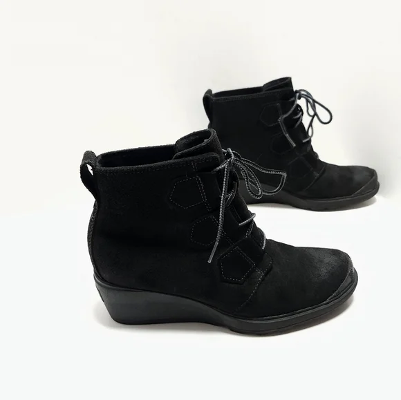 SOREL Toronto Womens Black Suede Wedge Ankle Boots Size 7 Black - Picture 3 of 6